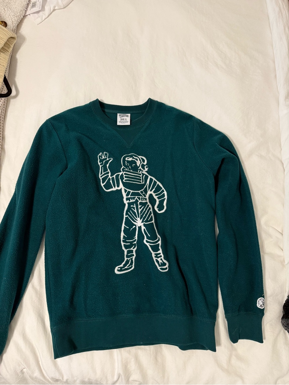 Billionaire Boys Club Teal Crewneck with White Astronaut Graphic